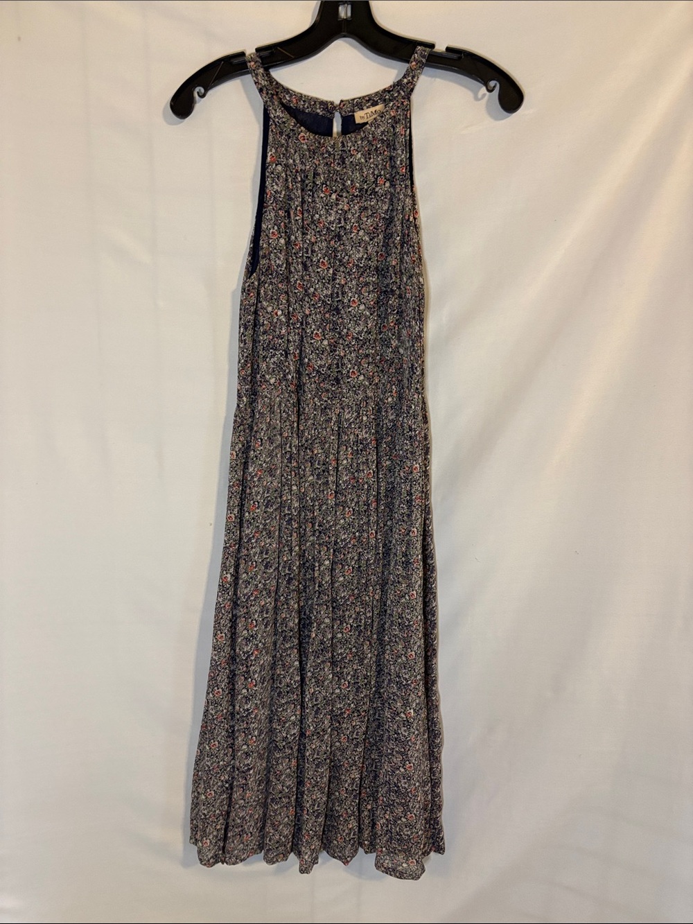 byTiMo Pleated Halter Maxi Dress Floral Print 100% Viscose Size XS